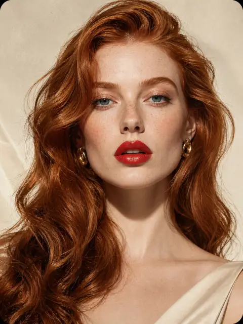 Beauty close-up of a model with bold makeup for a cosmetics campaign